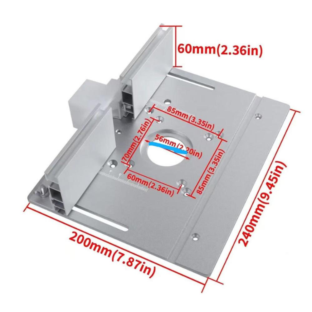 Aluminum Alloy Router Table Insert Plate Miter Gauge Guide Flip Board Aluminum Alloy Insert Plate Aluminium Profile Fence