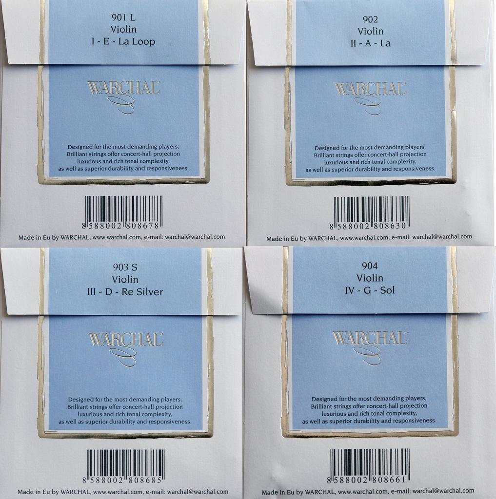 Warchal Brilliant Violin String Set 900SL End D-Silver E-Loop []