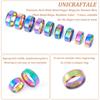 18Pcs 9 Styles Stainless Steel Wide Band Finger Rings for Women Men Plain Band Rings Rainbow Color 8mm Inner Diameter: US Size 4 1/4~13 1/4(15~22.4mm)