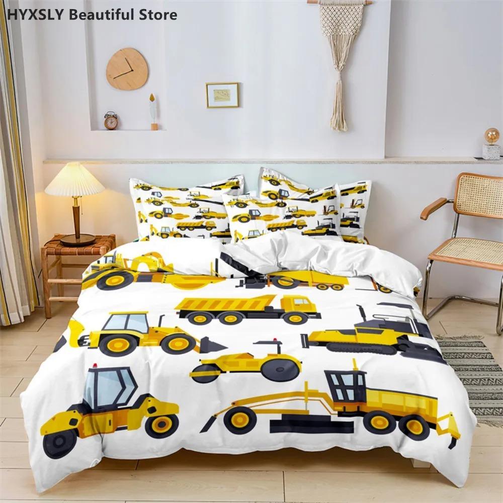 Niedliches Cartoon Jungen Bettwäsche Set Auto Rennbahn Muster Bettbezug Set Kinder Bettdecke Bettbezug Full King Kissenbezug