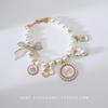 Retro Pearl Dog Necklace with Bow Pendant - Accessory for Yorkshire Terriers and Maltese