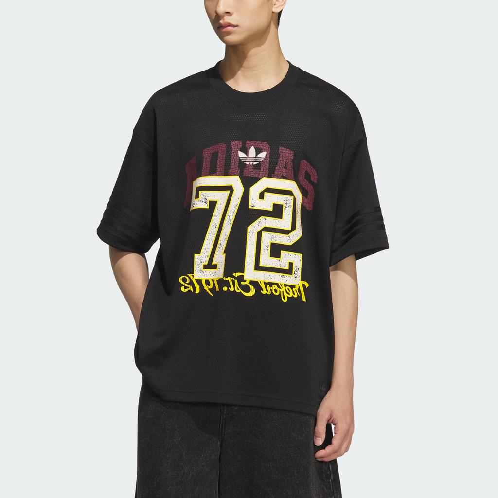 Adidas Originals Retro Top Ss25 Basketball Series Mesh Logo Letter Sports Short Sleeve T-Shirt Unisex Tops KF0720