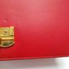 [Pre-Owned] Sylvie Gold Buckle Striped Web Ribbon Bow Wide Shoulder Strap Leather Shoulder Crossbody Handbag Small - Fair #A0MMC6