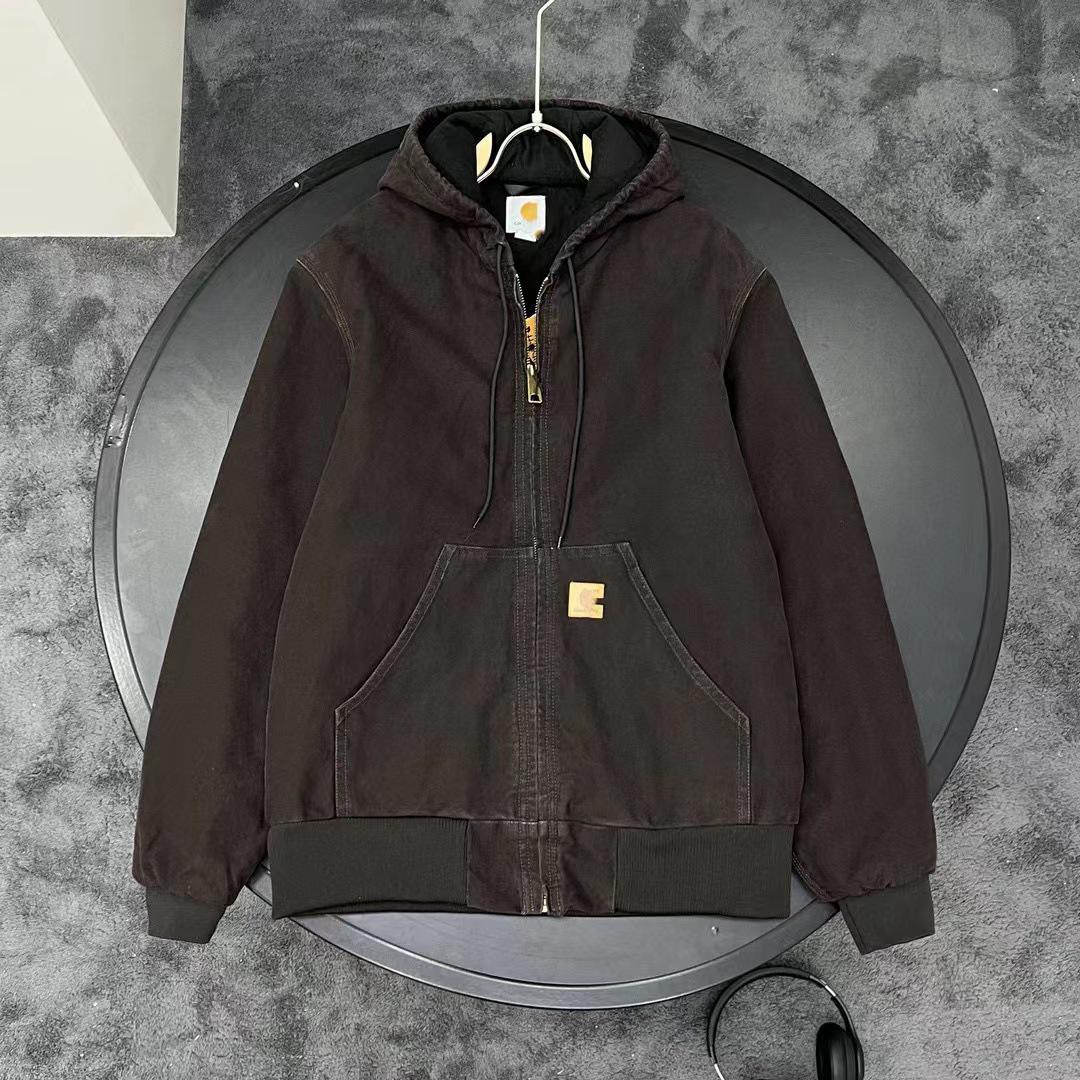 

Carha Винтажна бавовняна куртка з капюшоном та шкіряною нашивкою J130 - Осінньо-зимова колекція. S