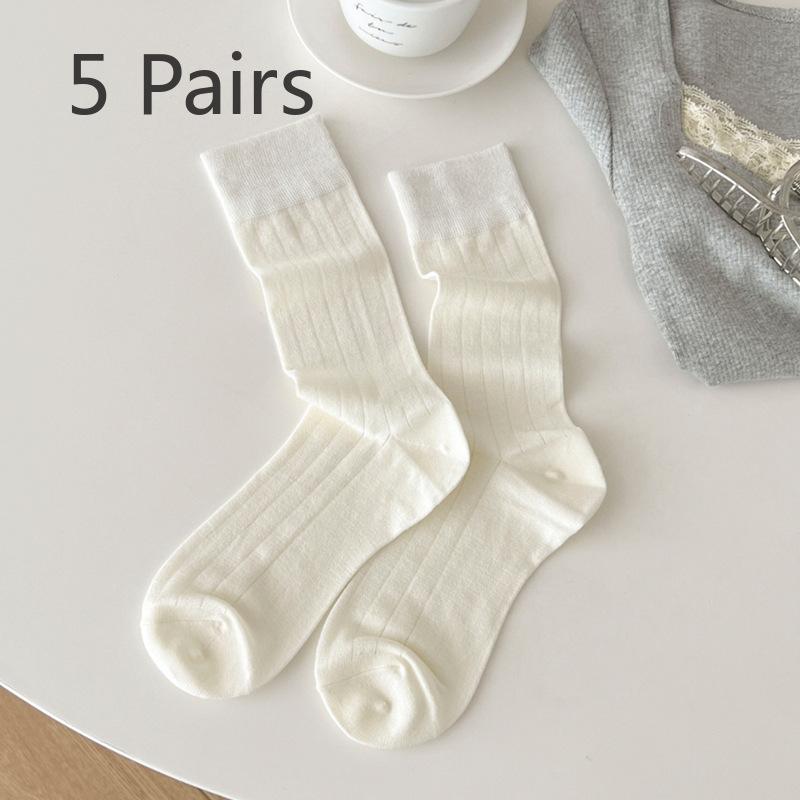 

5 пар женских весенних и летних тонких балетных носков Wind In The Tube Pile 5 Pairs слоновая кость