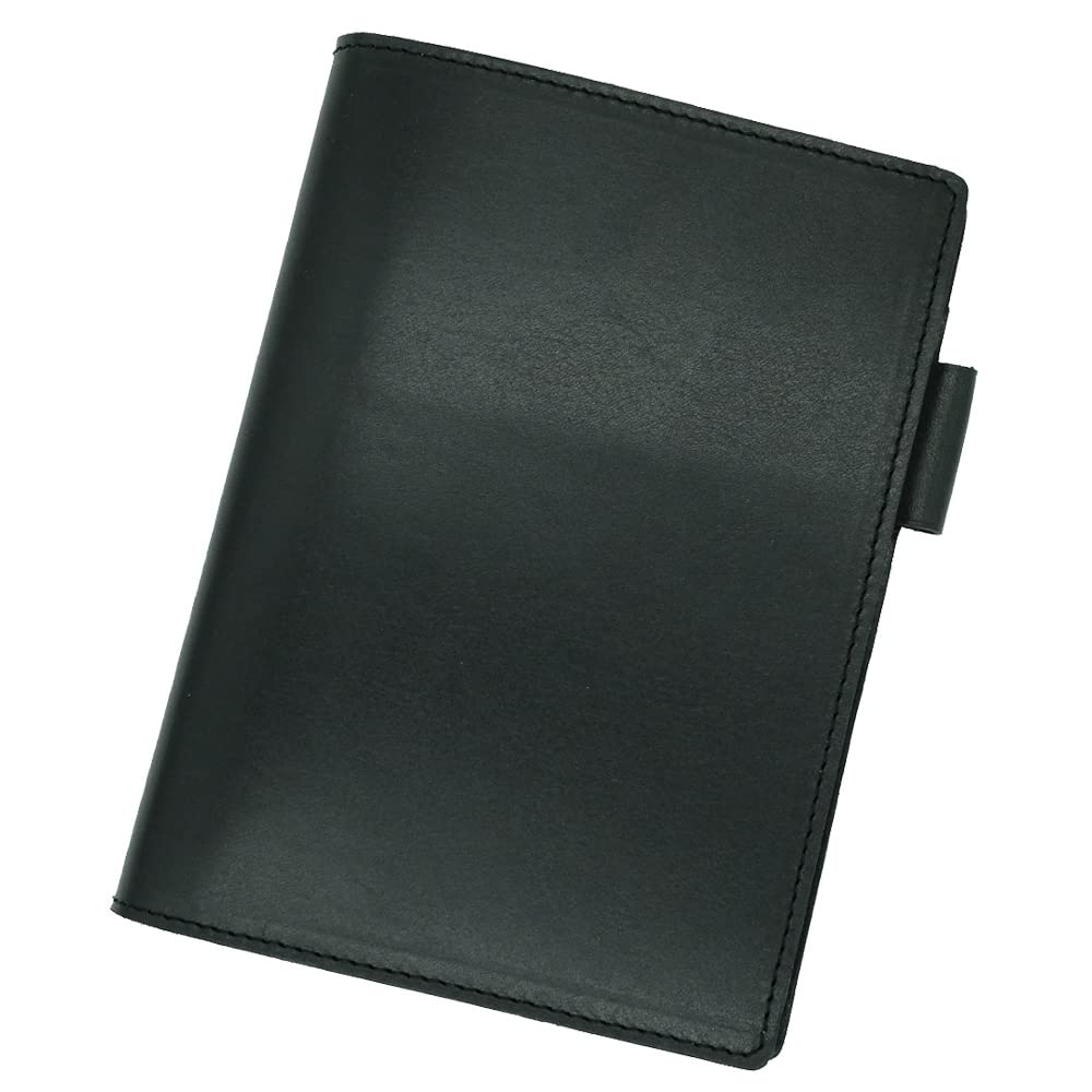 Rhodia No. 13 Horizontal Cover with Pen Holder, Genuine Leather (Made in Japan), Includes One Notepad (Black)