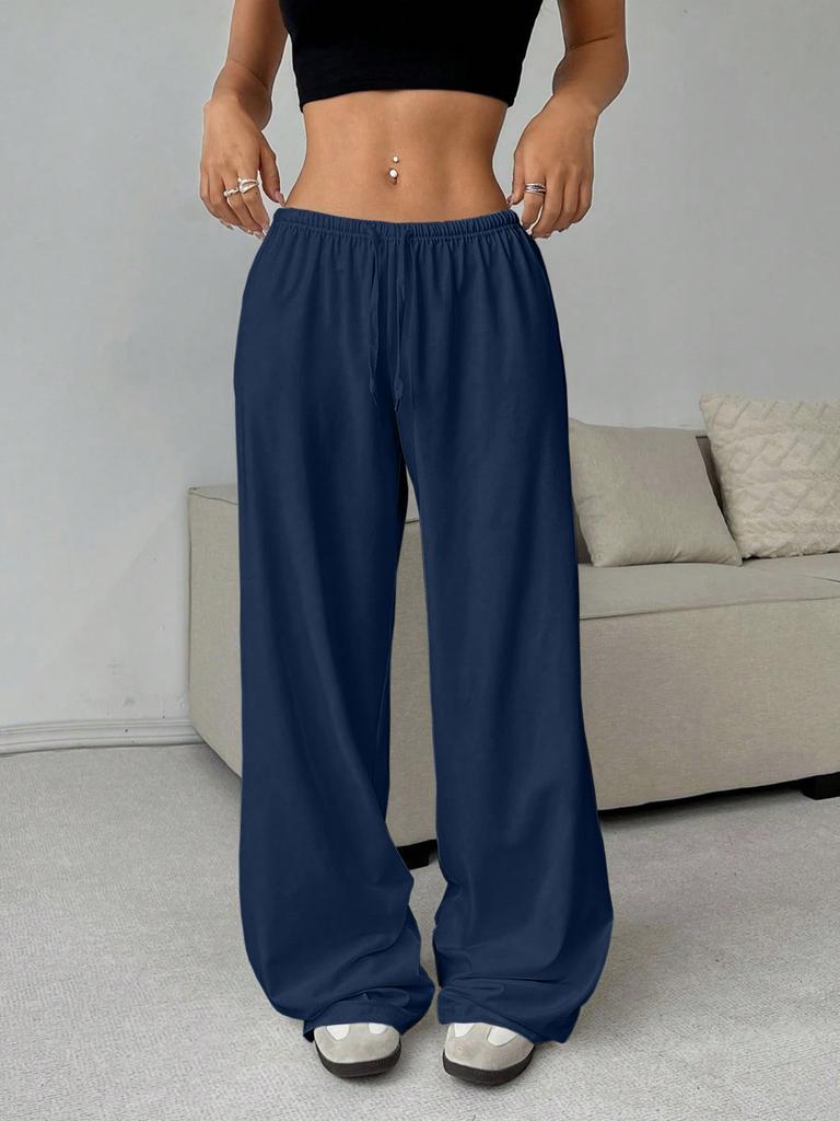 Women's Wide Leg Casual Pants, High Waist Loose Fit Lounge Trousers, 7 Colors