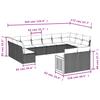 Vidaxl 12-Cz. Conjunto de Muebles de Jardín, Con Cojines, Negro, Polirratán