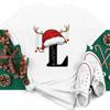 Christmas Hat A To Z Letters Oversize Tshirt Christmas Family Gathering Activity Shortsleeved Shirt Oversize Streetwear Fashion