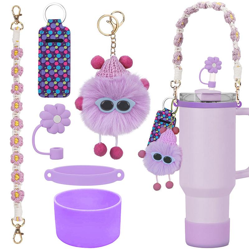 

6Pcs Use For Stanley Cup Tumbler Accessories 40Oz 30Oz,Compatible With Stanley Cup Tumbler Water Bottle Handle Sling Strap