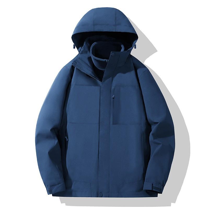 Men Women 3-in-1 Winter Outdoor Jacket With Removable Fleece Liner Windproof Waterproof Hooded Parka Hiking Camping Skiing