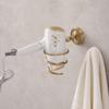 Antique Brass Blow Dryer Holder Wall Mounted Hair Dryer Rack Hair Care Tools Holder  Home Supply