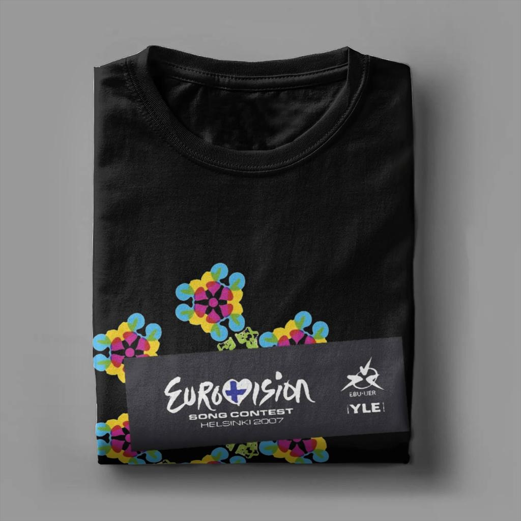 Pánske tričká Eurovision Song Contest 2007 Čistá bavlna Zábavné tričká s krátkym rukávom a okrúhlym výstrihom Originálne tričko