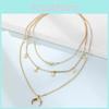 Magnifique Nouveau Collier Pendentif Étoile et Lune Tendance Pour Femmes au Design Élégant en Alliage