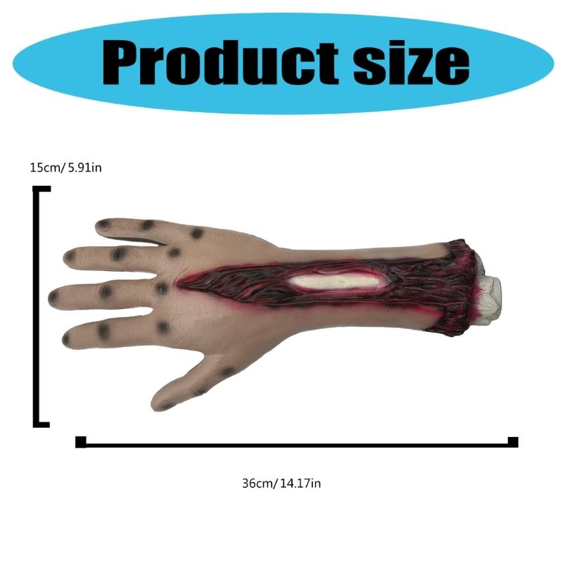 Scary Fake Bloody Hand Broken Terror Severed Hand Body Prank Party Props for Halloween Party and Haunted House Decor