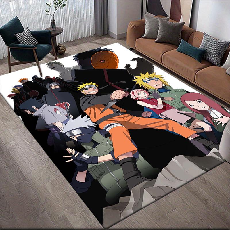 Naruto Anime Square Area Rug, Non-Slip Floor Mat for Bedroom, Perfect Gift for Anime Fans.chl