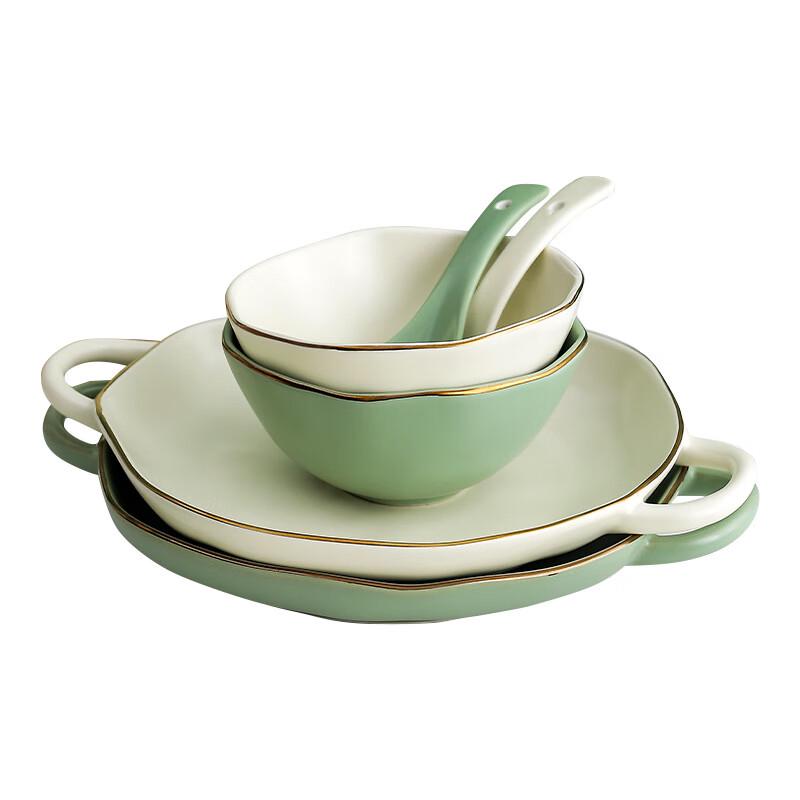 ZISIZ Irregular Gold Rim Ceramic Bowl