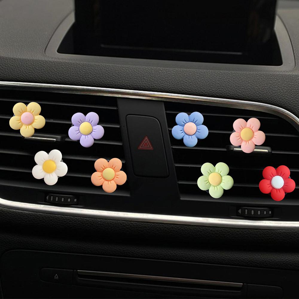 Car Air Perfume Clip Outlet Decoration Cute Flower Aromatherapy Air Freshener Colorful Flora Ornament Auto Interior Accessories