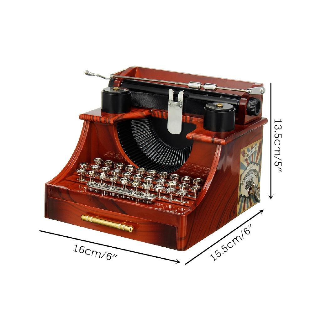 Phonograph Jewelry Music Box Retro Typewriter Rotating Music Box Classic Home Decor Sewing Machine