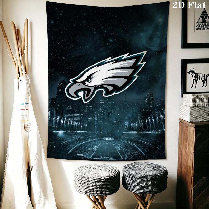 Philadelphia Eagles Wandteppich Ästhetisches Wandbehang Gedruckter Stoffdecke Dekorative Wandteppiche für Schlafzimmer Wohnzimmer Heimdekoration