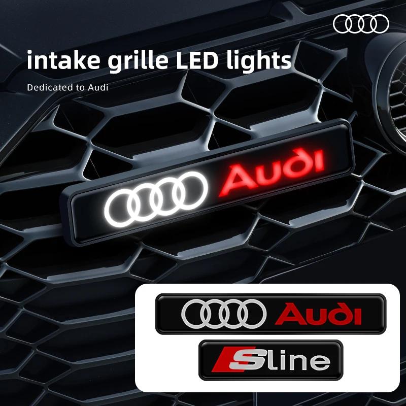 Front Grille Decoration Badge Car Head Grill Emblem LED Light hot Sline A6 Q3 A3 B5 B6 B7 B8 B9 Q7 8P 8V 8L A5 A4 C6 C5 C7 4F
