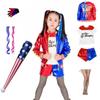 Fete Harley Squad Monster Tricou Quinn Costum Jachetă Imprimată Tricou Pantaloni Mănuși Suicide Quinn Cosplay Costum de Halloween