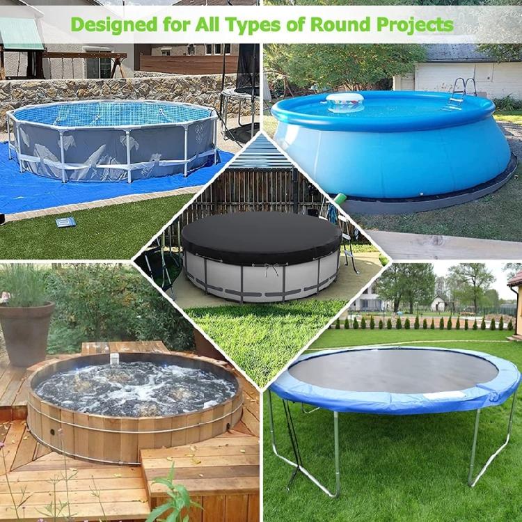 Round Pool Cover for Above Ground Pool Oxford Fabric Pool Cover for Above Ground Pool Waterproof Dustproof Swimming Pool