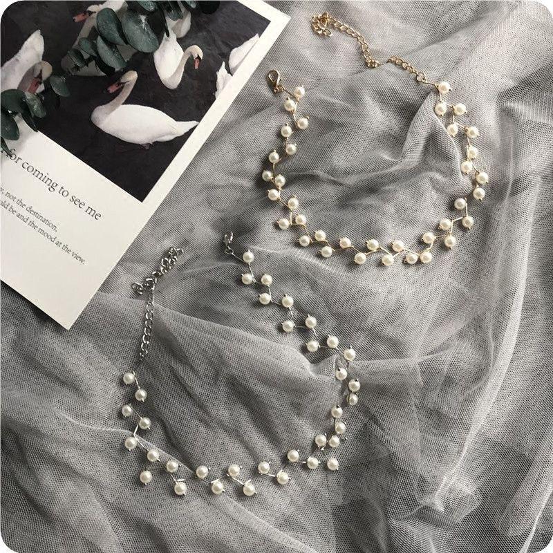 Simple Pearl Tree Branch Clavicle Choker Necklace