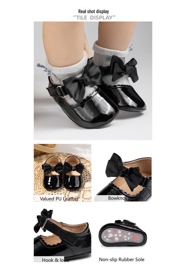 Spring & Fall Baby Leather Soft Sole Princess Shoes for Girls