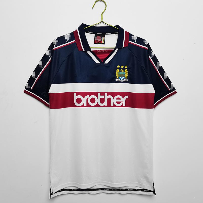 97-98 Manchester City retro drakt Nr. 17 Sun Jihai 16 Aguero 15 Harland 07-08 lang kortermet fotballtrøye