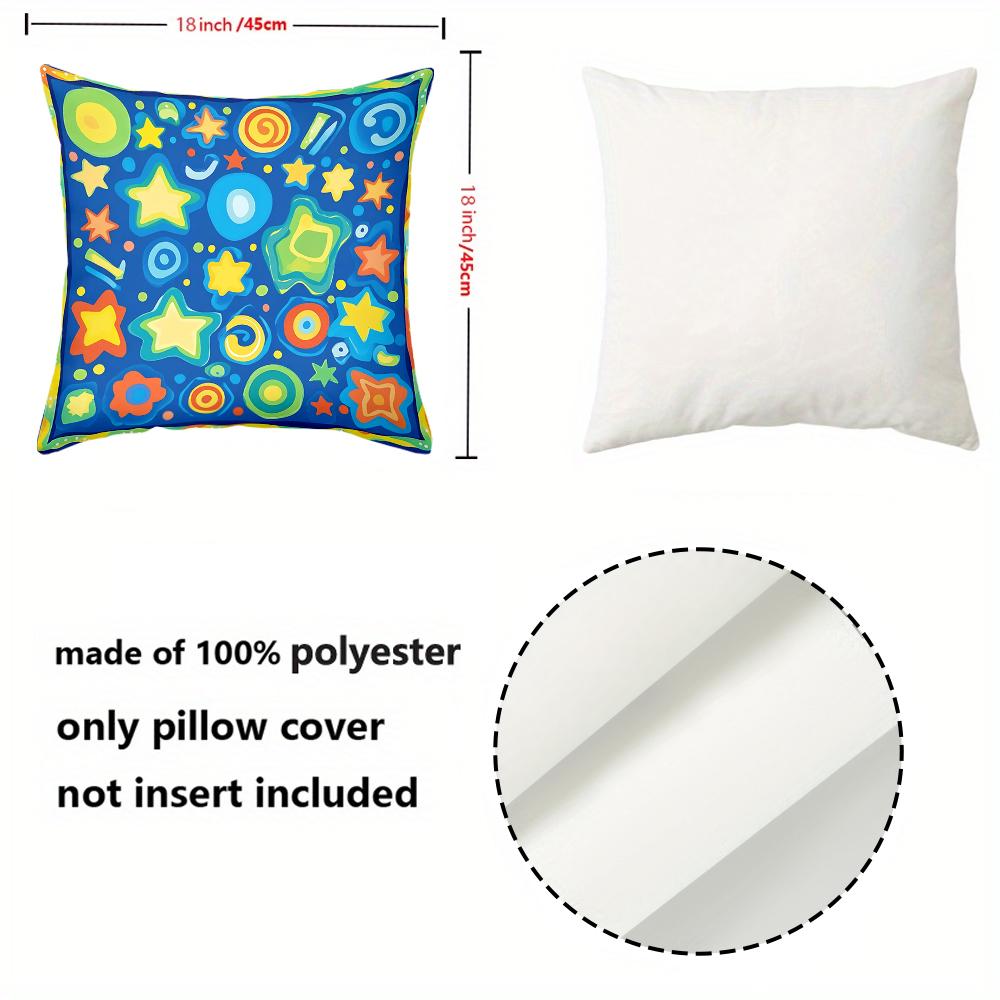 # Colorful Star Print Throw Pillow Covers Pattern Cushion Cover Suitable For Sofa Bedroom Car Pillow Cover