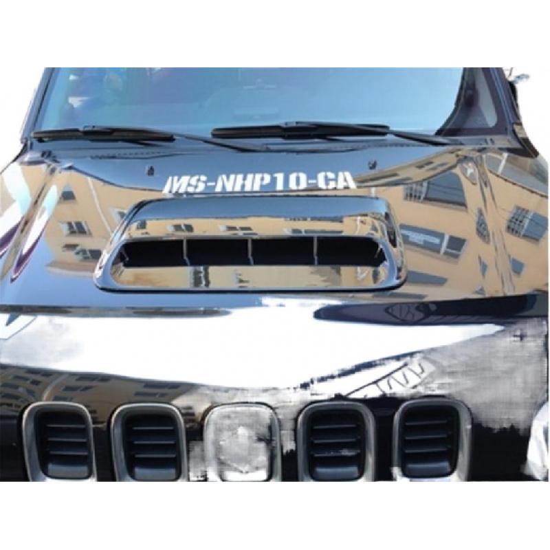 New Glossy Carbon Fiber Look Car Air Flow Intake Hood Scoop Vent Bonnet Decor Cover