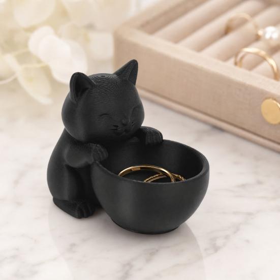 Plant Container Home Decor 3D Printed Cat Ornament, Shape Pot, Office Desk Bay Window Pot Holder, Matte Frosted Surface for Planter Gift