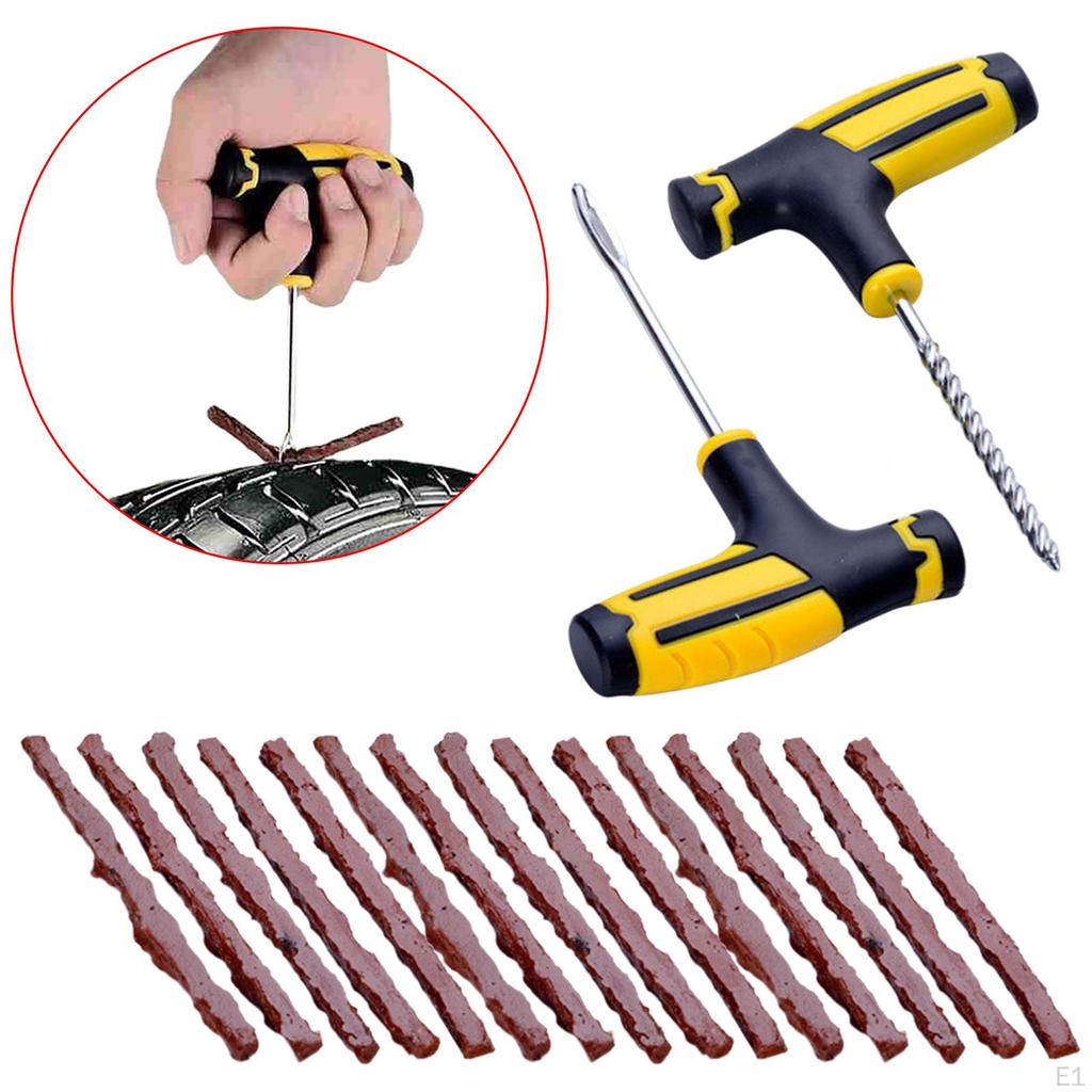 Tubeless Tire Repair Kit with 15 Strip Fit for SUV Roadside Automotive Trucks
