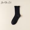 Barron Bubble Summer Cotton Lace Mid-Calf Socks with Wood Ear Edge - Japanese Sweet Style