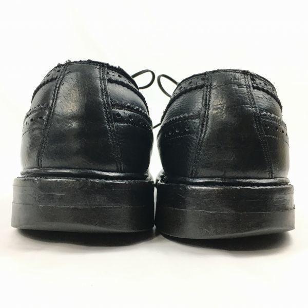 60s-70s Vintage HANOVER Long Wingtip Black Size 10B/AA 26.5-27.5cm Men's(USED)