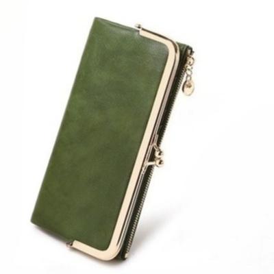 Retro Women Wallet Solid Color Multi Functional Long Wallet Vintage Clutch Coin Purse Women's Card Holder Zipper Wallet