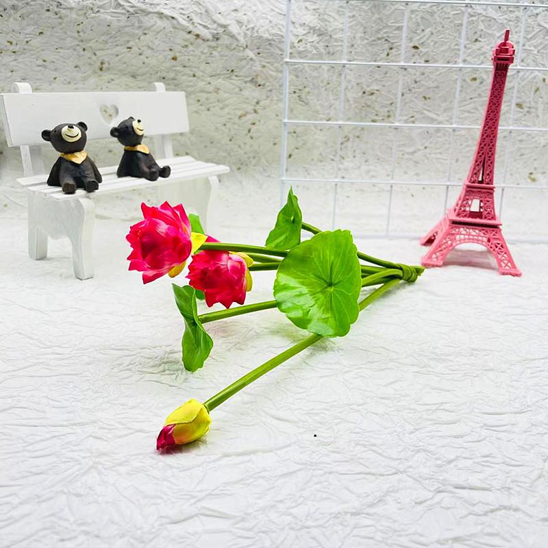 

Simulated Small Lotus Leaves and Artificial Flowers Decorative Ornaments Wedding Small Water Lilies червоний