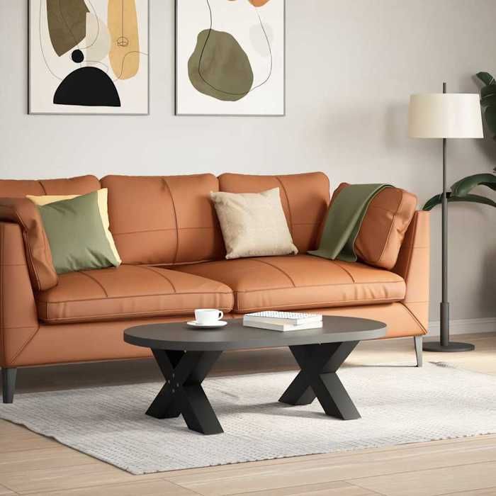 VidaXL Coffee Table Legs In X-Shape, 2 Pieces, Black, 50 X (30-31) Cm, Steel 4012936