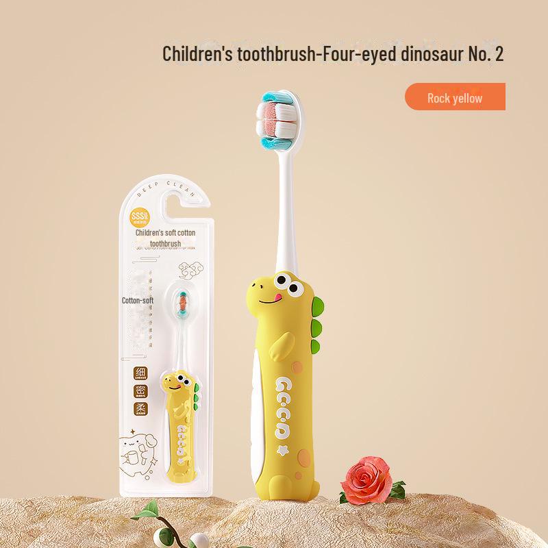 Baby Soft Children's Toothbrush - Cute Cartoon Dinosaur Design for Infants and Toddlers