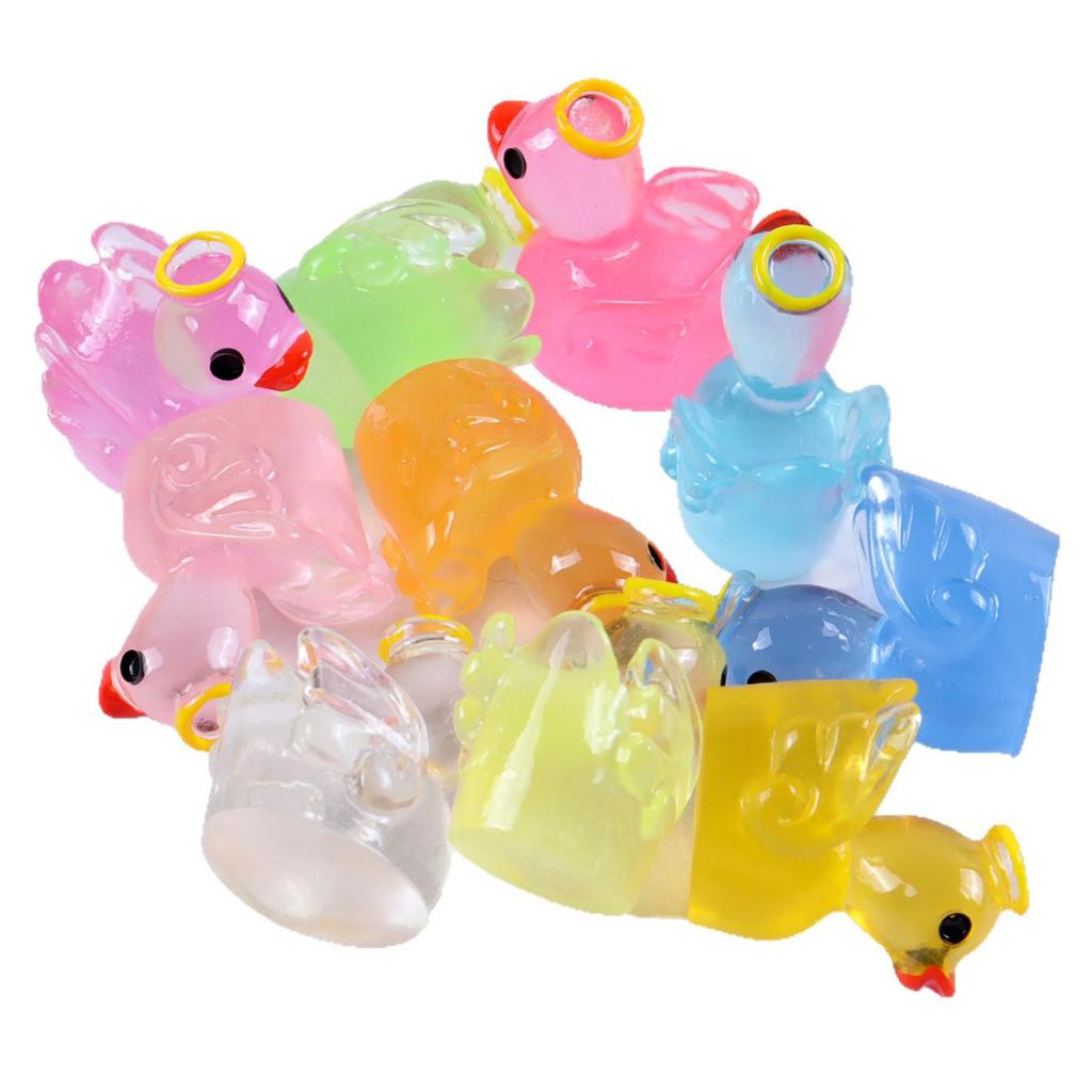 DIY Luminous Yellow Duck Resin Ornaments - Multi-color Accessories for Micro Landscape