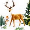 Plush Xmas Desktop Model Simulation Deer Reindeer Ornament Miniature Figurine Christmas Decoration