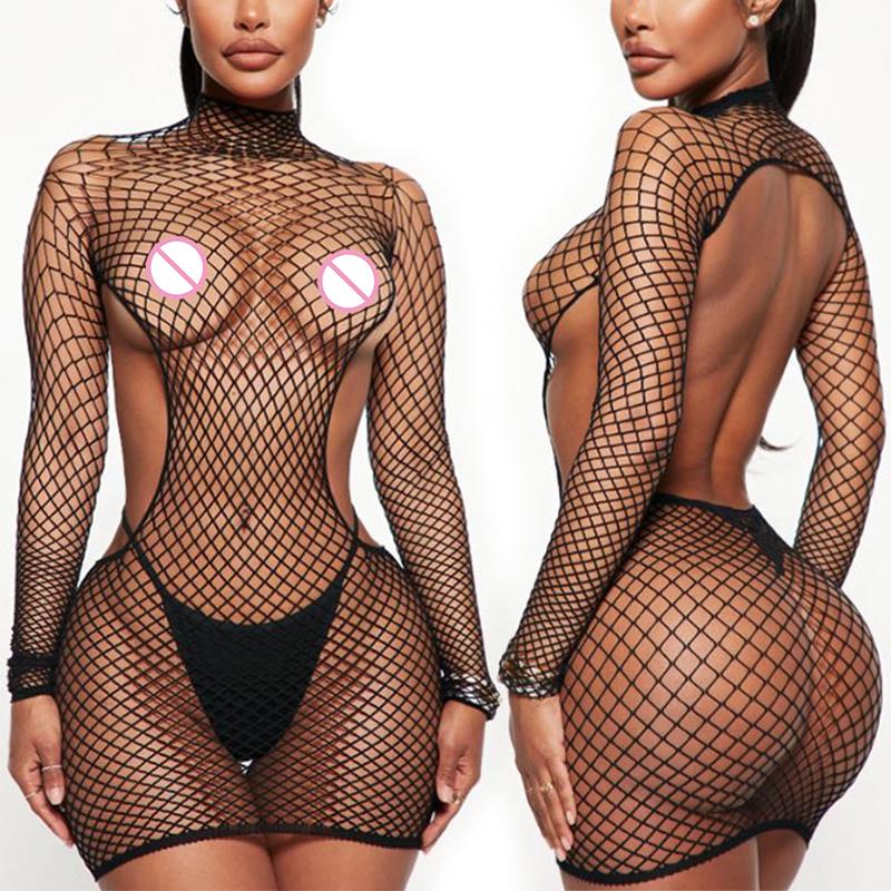 Erotic Crotchless Lingerie Women Sexy Open Crotch Panties Bra Set Sling Exposed Chest Bodystocking Fishnet Hollow Underwear Sets