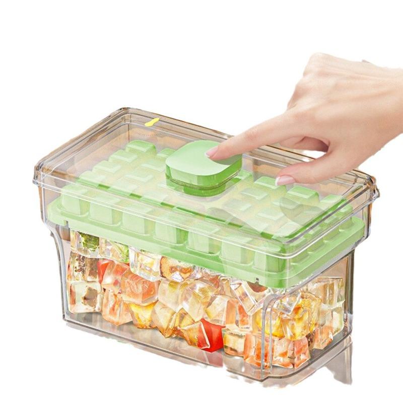 Ice Cube Mold - Homemade Ice Cubes - Refrigerator with Large Capacity - Pressing Ice Tray - Storage Box - Freeze Ice Cubes - Ultimate Gadget