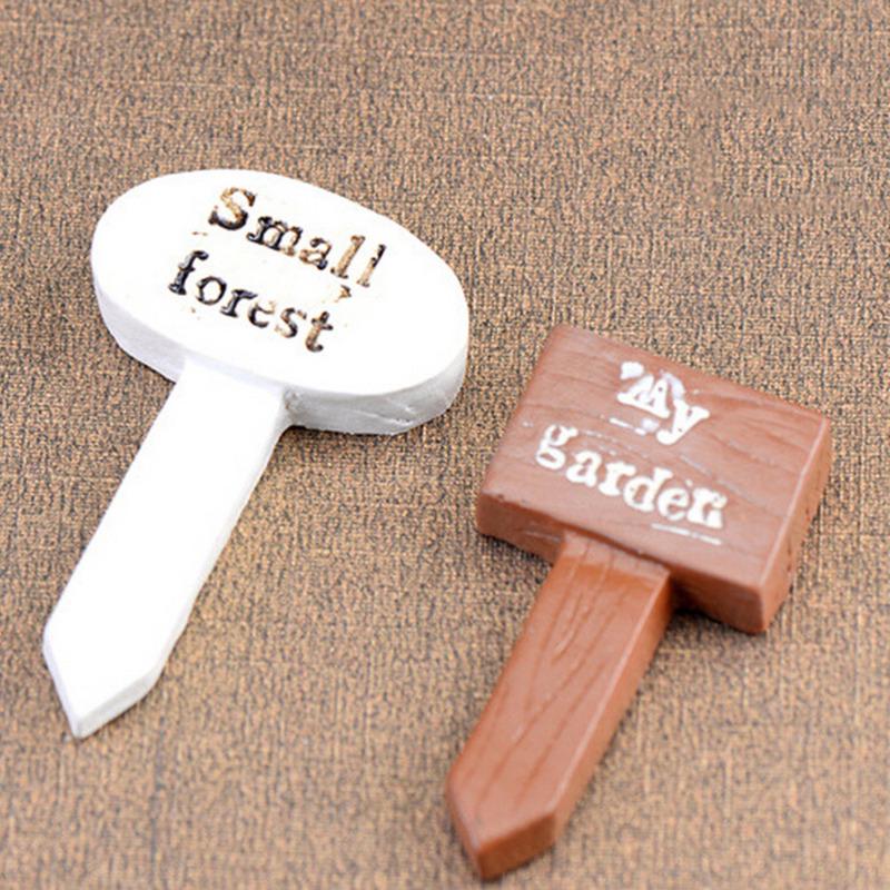 3Pcs Resin Sign Board Bonsai Figurines Micro Landscape Crafts Signboard Miniatures Fairy Garden