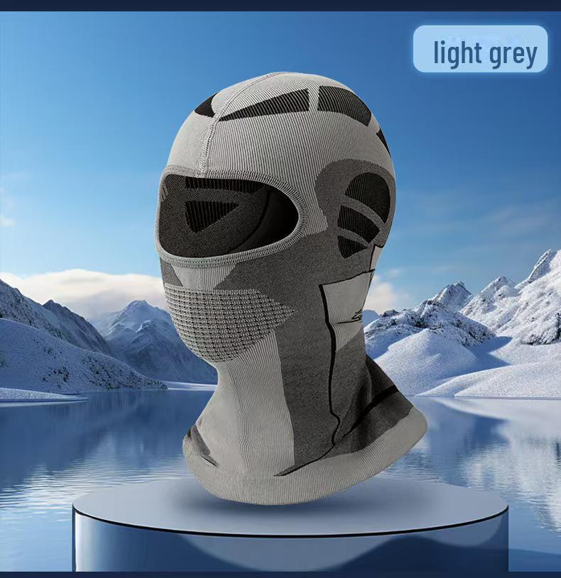 

Зимова мотоциклетна та лижна маска: Теплий, товстий, дихаючий, вітрозахисний чохол для шиї для верхової їзди, альпінізму та риболовлі One Size світло-сірий колір