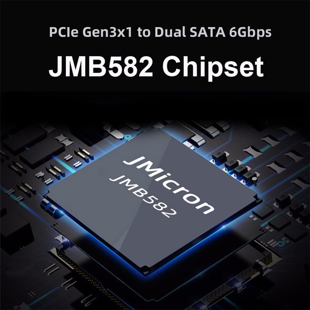 Cablecc NGFF Key B+M Dual SATA SSD To PCI-E 1x Motherboard Desktop Adapter Converter SSD Card JMB 582 2280