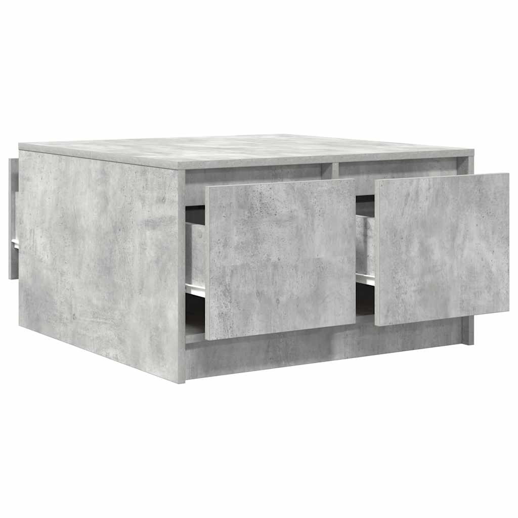 Coffee Table with Drawers Concrete Grey 70.5 x 70 x 40 cm