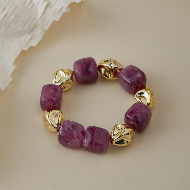 Colar Pulseira de Contas Irregulares em Acrílico para Mulheres Bangle Geométrico Bohemia Feito à Mão Acessórios de Joias para Casal