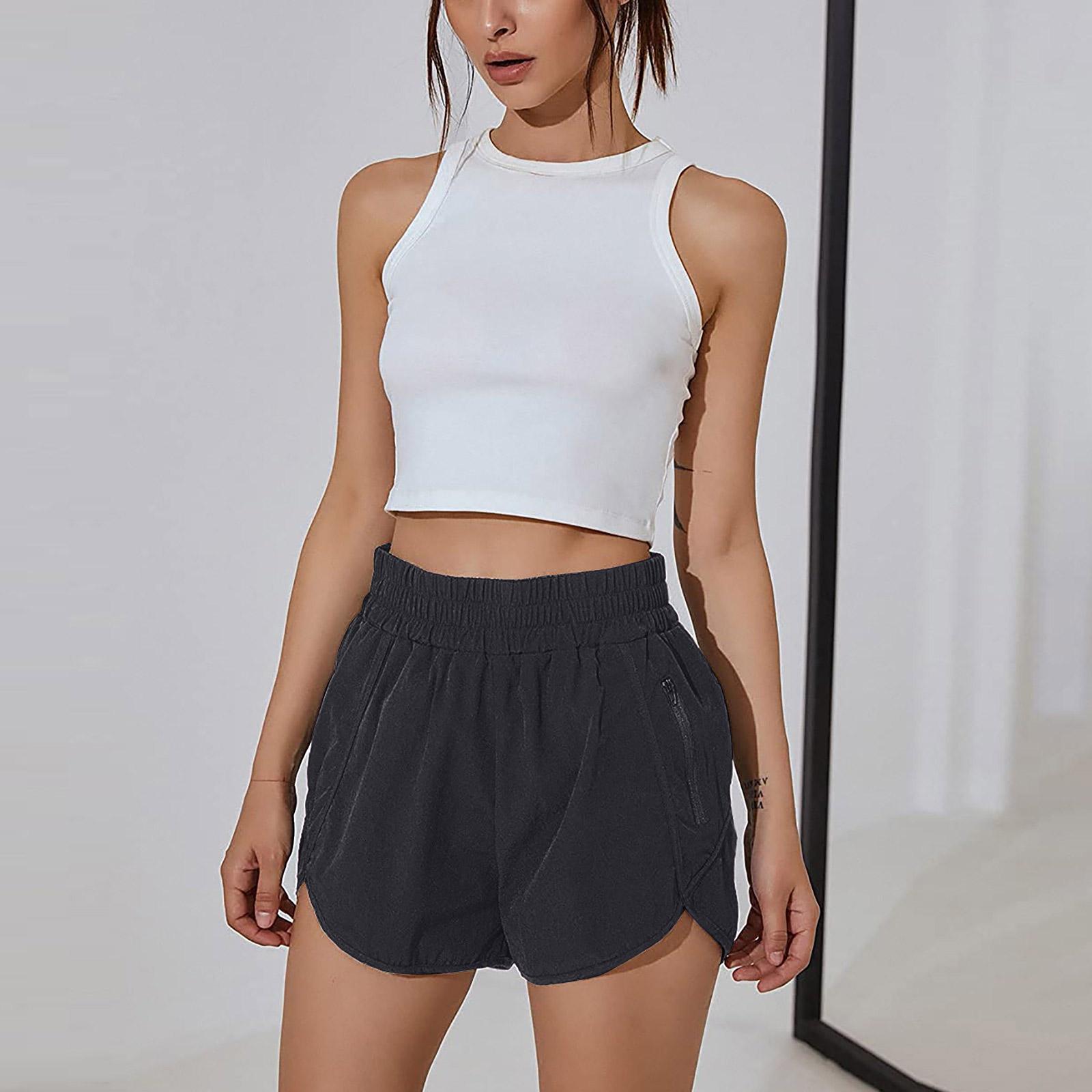 

Women s Sports Running Fitness High Waist Loose Casual Quick-drying Shorts XXL чёрный